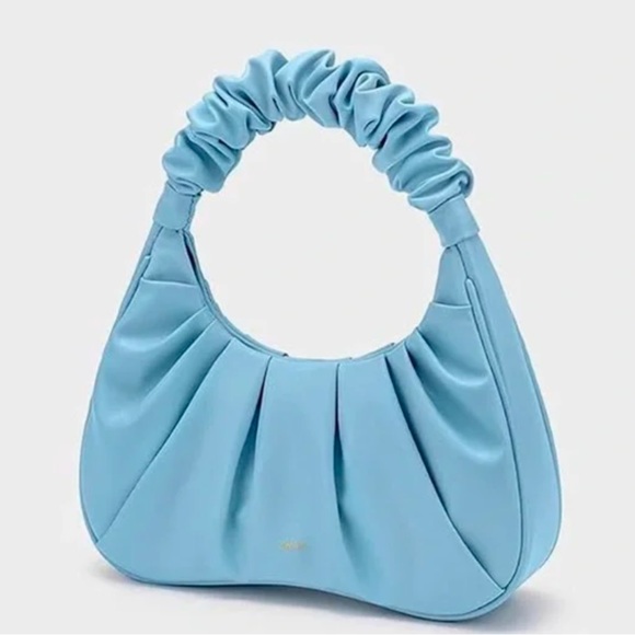 JW Pei Ruched Hobo Structured Handbag in Light Blue NWOT - Picture 2 of 9